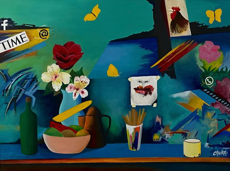 Conexiones Cotidianas, pintura de Chalo Rojas