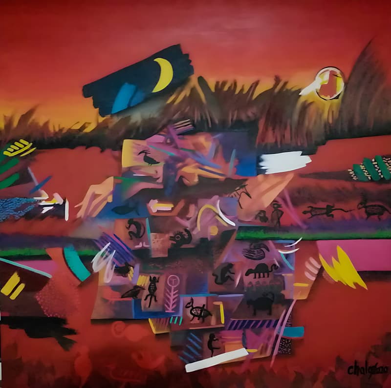 Memoria en la Tierra Roja, pintura de Chalo Rojas