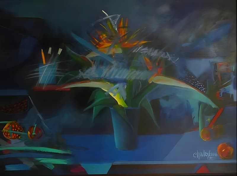 Nocturno Floral, pintura de Chalo Rojas