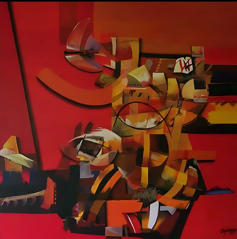 El romántico Gato mecánico, pintura de Chalo Rojas