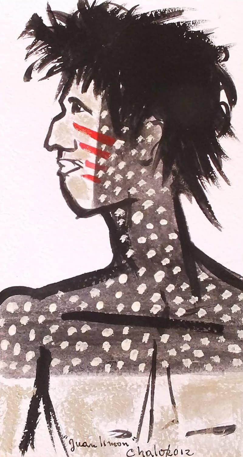 Rostro de puntos, dibujo de Chalo Rojas