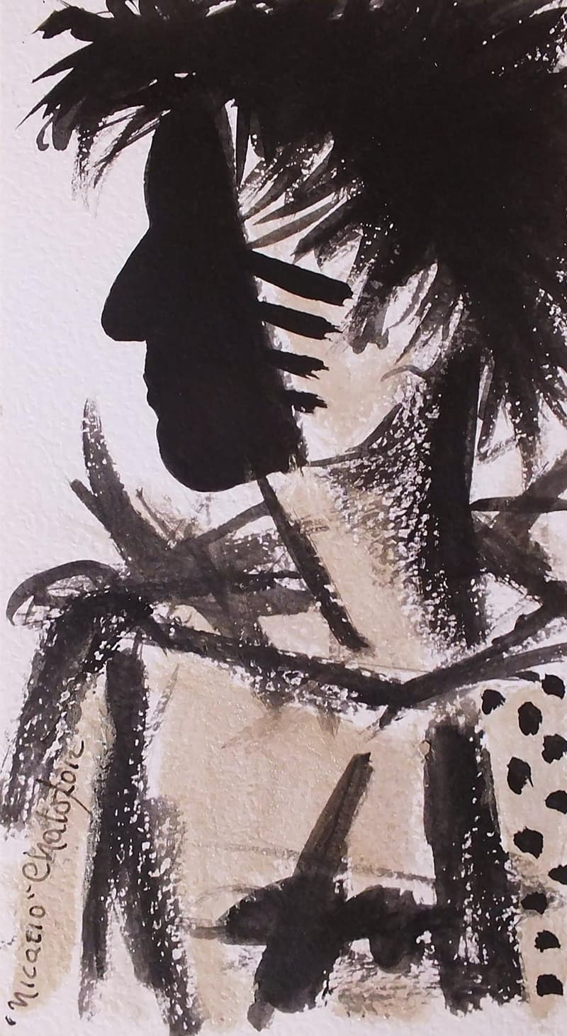 Perfil de sombra, dibujo de Chalo Rojas