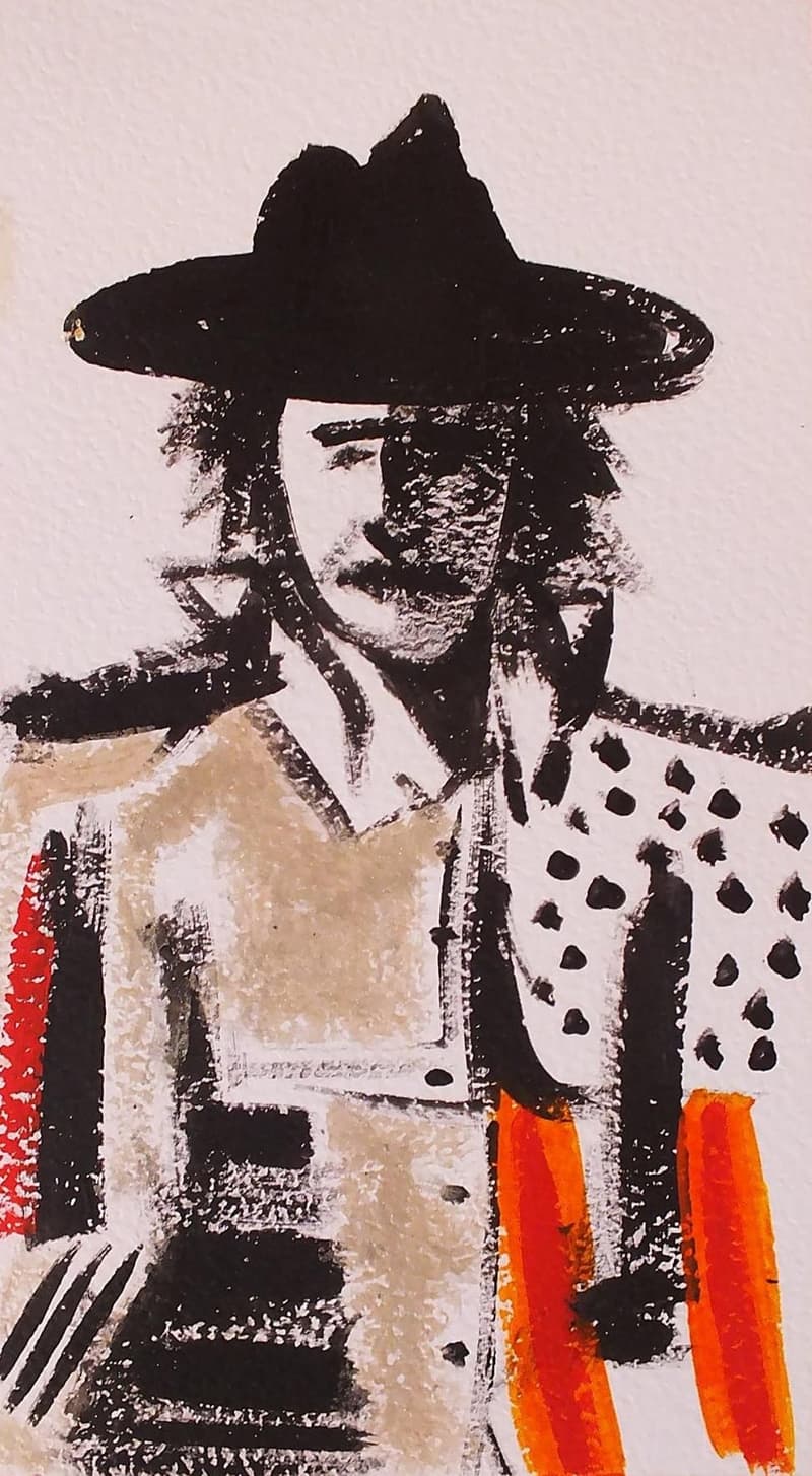 El hombre del sombrero, dibujo de Chalo Rojas