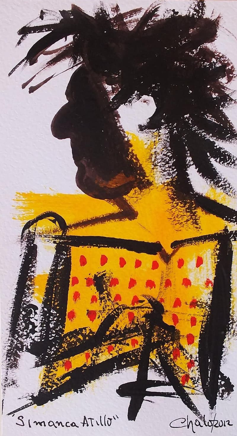 Busto amarillo, dibujo de Chalo Rojas