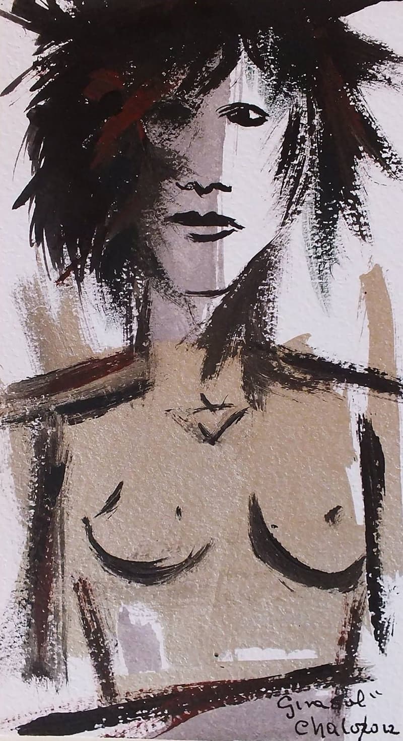 Figura de líneas abiertas, dibujo de Chalo Rojas