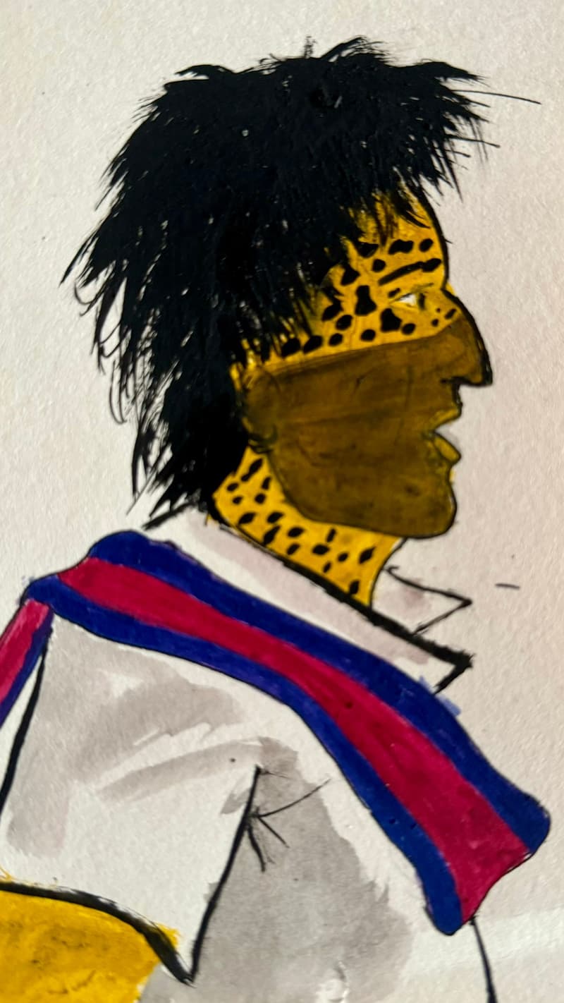 Perfil amarillo, dibujo de Chalo Rojas