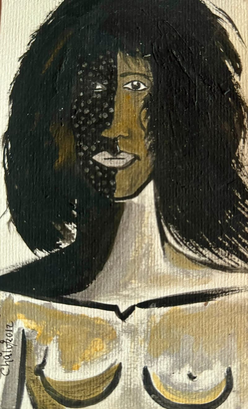 Mirada desde el cabello, dibujo de Chalo Rojas