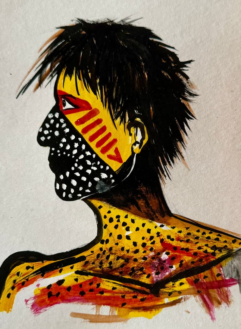 Rostro de señales, dibujo de Chalo Rojas