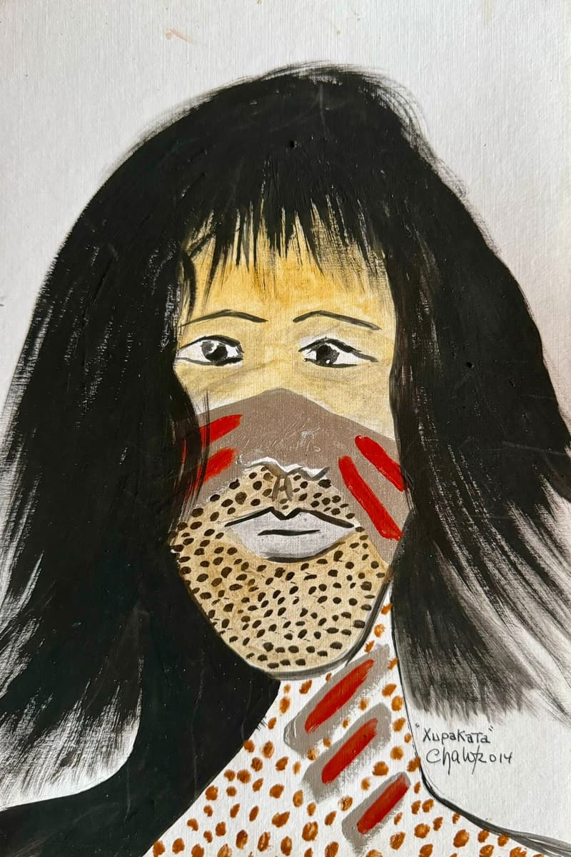 Rostro de hilos rojos, dibujo de Chalo Rojas