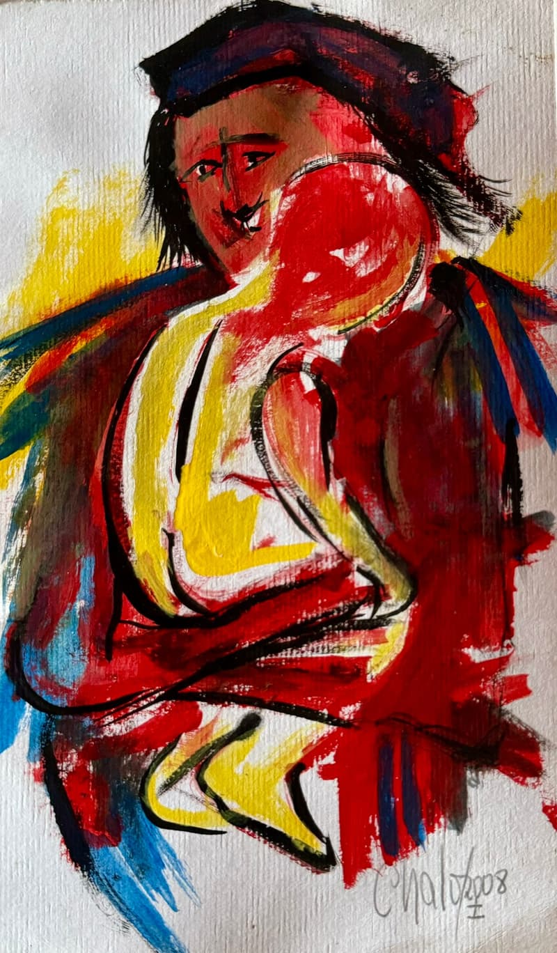 Nudo de color, dibujo de Chalo Rojas