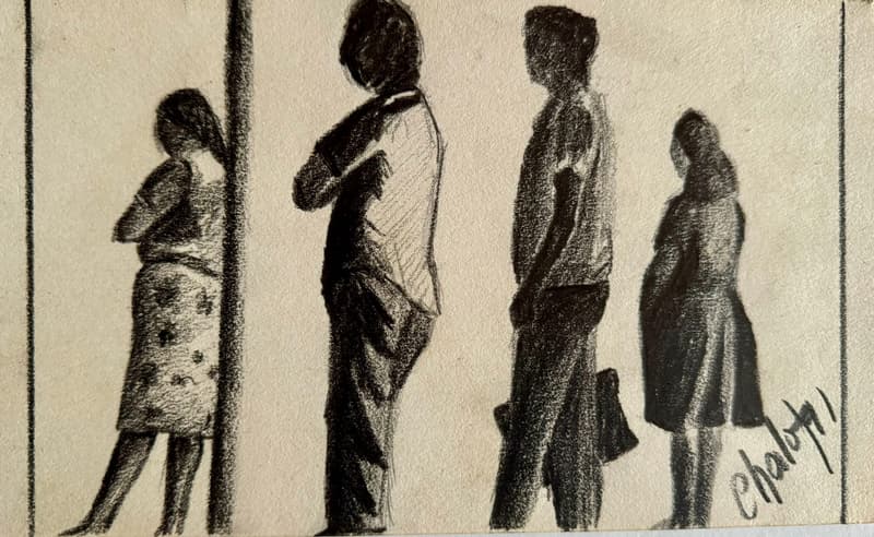 Cuatro pasos, dibujo de Chalo Rojas